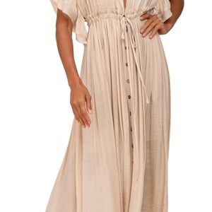 Elegant Beige Maxi Dress